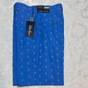 Walter Hagen Blue Micro Print Athletic Shorts